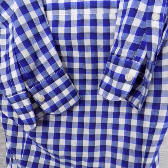 Vince. Men's Blue Check Long Sleeve Shirt M - Picture 5 of 8